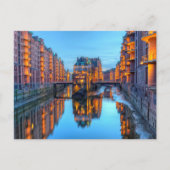 Speicherstadt Lagerhäuser in Hamburg - HDR Postkarte (Vorderseite)