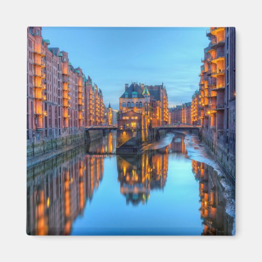 Speicherstadt Warehouses, Hamburg, Deutschland Magnet (Vorne)
