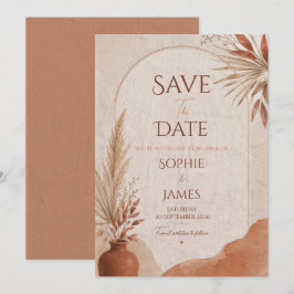 Speichert das Datum Boho Terrakotta Save The Date