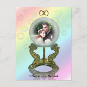 Speichert das Datum Crystal Ball Hochzeitsankündig Postkarte
