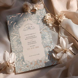 Speichert das Datum Dusty Blue Pimpernel Vintage M Folieneinladung