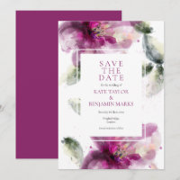 Speichert das Datum Elegante Aquarell-Rosa-Lilien-
