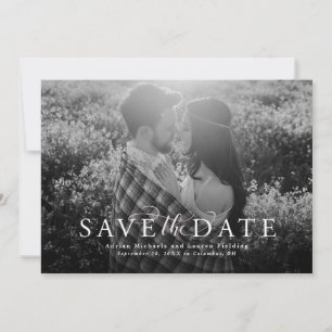 Speichert das Datum elegante rosafarbene Fotokarte Save The Date