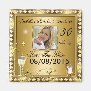 Speichert das Datum Fabelhaft 30 Foto Gold Glam Ge Magnet