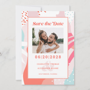 Speichert das Datum Foto   Modernes geometrisches  Save The Date