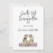 Speichert das Datum für eine brüllend komische Din Save The Date (Vorderseite)