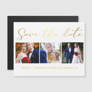 Speichert das Datum goldene Hochzeit  Fotocollage  Magnetkarte