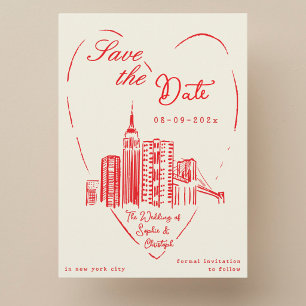 Speichert das Datum New York City NYC Hochzeitskar Einladung