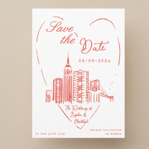 Speichert das Datum New York City NYC Hochzeitskar Einladung