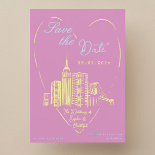 Speichert das Datum New York City NYC Hochzeitskar Einladung