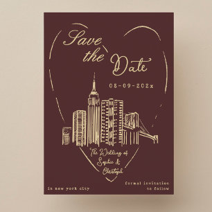 Speichert das Datum New York City NYC Hochzeitskar Einladung