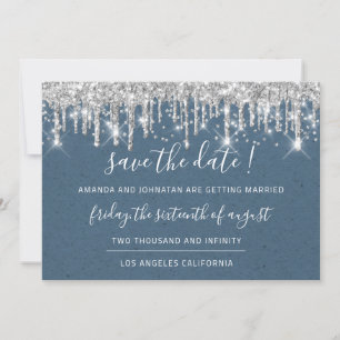 Speichert das Datum Papier Kraft Silber Grau Tropf Save The Date