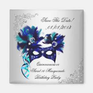 Speichert das Datum Quinceanera Sweet 16 Masquerad Magnet