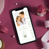 Speichert das Datum Salbeigrüner QR-Code Moderne H Save The Date