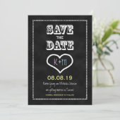 Speichert das Datum Schiefertafel- oder Schwarzes Save The Date (Stehend Vorderseite)