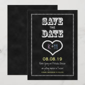 Speichert das Datum Schiefertafel- oder Schwarzes Save The Date (Vorne/Hinten)