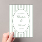 Speichert das Datum Stripe Custom Mint Acryleinladungen (Insitu (Handheld))