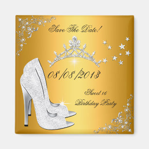 Speichert das Datum Sweet 16 Goldene High Heels Sc Magnet