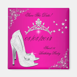 Speichert das Datum Sweet 16 Rosa High Heels Schuh Magnet