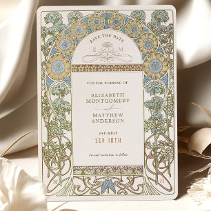 Speichert das Datum Vintage Art Nouveau von Mucha Einladung