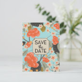 Speichert das Datum Vintage-Blumenmuster Postkarte (Stehend Vorderseite)