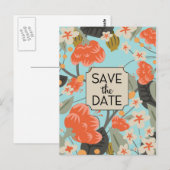 Speichert das Datum Vintage-Blumenmuster Postkarte (Vorne/Hinten)