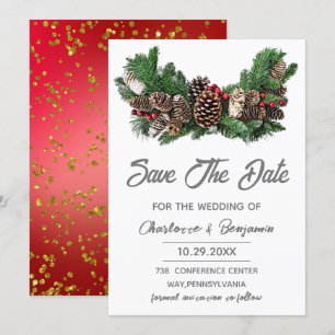 Speichert das Datum Winter Weihnachten Hochzeit Save The Date