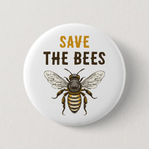 Speichert die Bienen-Taste mit vintage Honigbiene Button