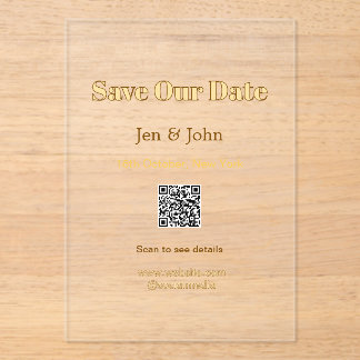 Speichert unser Datum Scannt QR für Details Name D Acryleinladungen