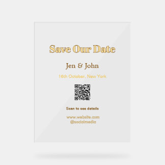 Speichert unser Datum Scannt QR für Details Name D Acrylschild