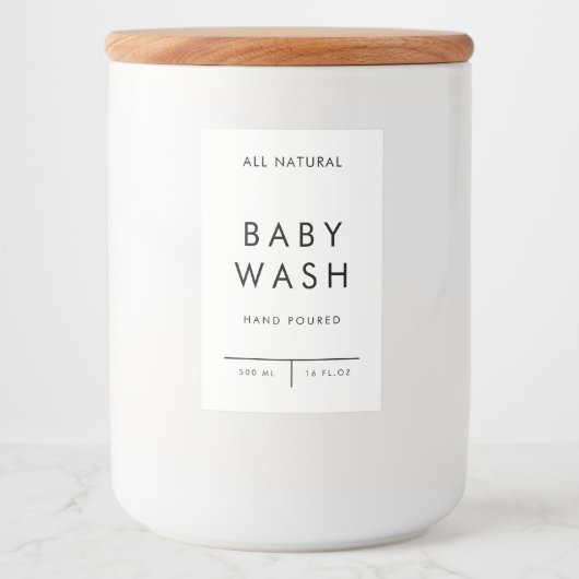Speicherung der Produktkennzeichnung - BABY WASH Lebensmitteletikett (Vorderseite)