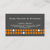 SpeicherVisitenkarte-Kasten-graue Orange Visitenkarte (Rückseite)