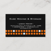 SpeicherVisitenkarte-Kasten-Schwarz-Orange Visitenkarte (Rückseite)