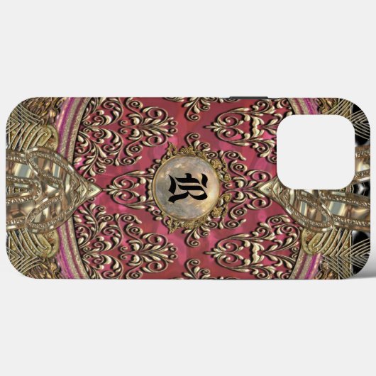 Speigaford Baroque Damask Monogram Case-Mate iPhone Hülle (Rückseite (Horizontal))