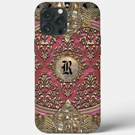 Speigaford Baroque Damask Monogram Case-Mate iPhone Hülle (Rückseite)