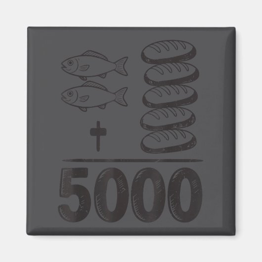 Speise 5000 Wunder Jesus Mathe Christlich Lustig B Magnet (Vorne)