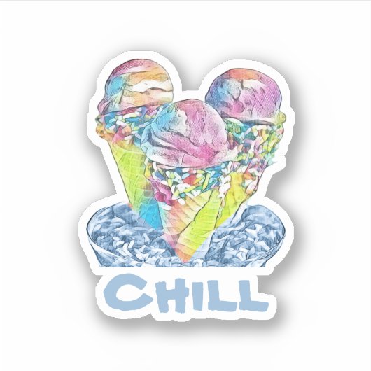 Speiseeis Aufkleber (Vorderseite)