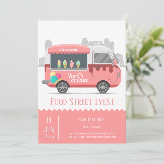 Speiseeis Einladung (Stehend Vorderseite)