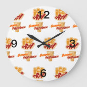 Speiseeis im Sommer Große Wanduhr (Vorderseite)