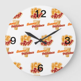 Speiseeis im Sommer Große Wanduhr