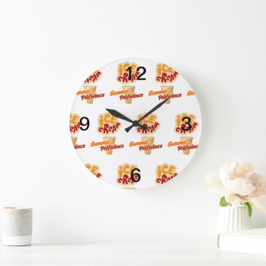 Speiseeis im Sommer Große Wanduhr (Zuhause)