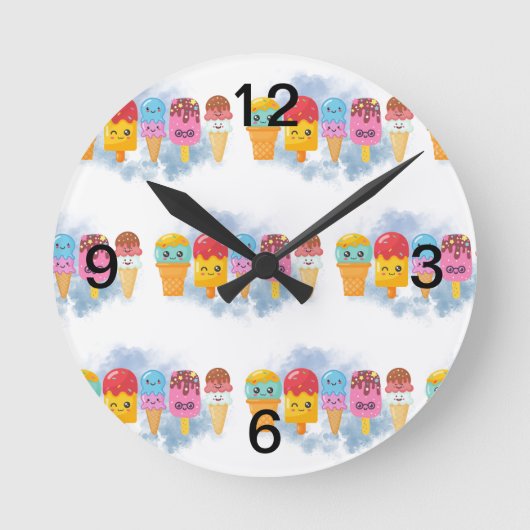 Speiseeis Runde Wanduhr (Vorderseite)