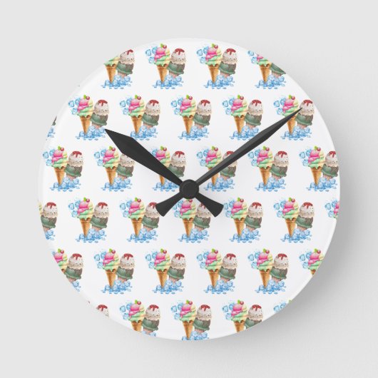 Speiseeis Runde Wanduhr (Vorderseite)