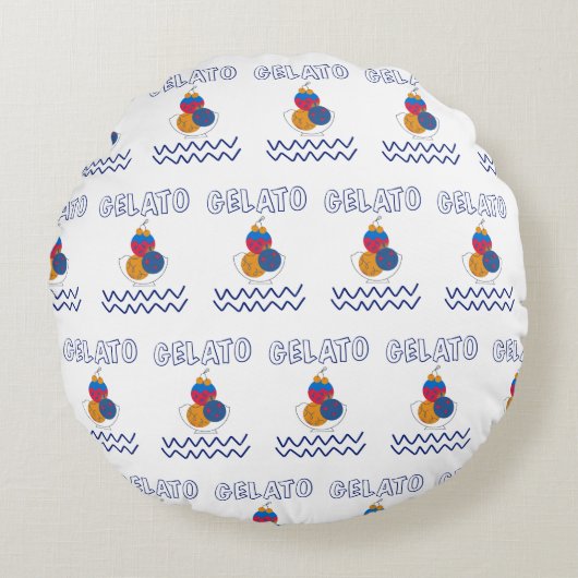 Speiseeis Rundes Kissen (Vorderseite)