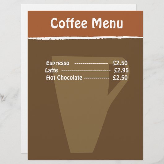 Speisekarte (Vorne/Hinten)