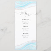 Speisekarte aus pastellblauem Marmor Menükarte (Vorderseite)