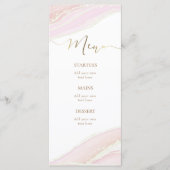 Speisekarte aus pastellrosa Marmor Menükarte (Vorderseite)