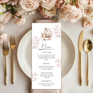 Speisekarte Baby Shower Brunch Dusty Pink Gold übr Menükarte