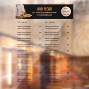 Speisekarte Catering Restaurant Business Fensteraufkleber