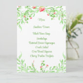 Speisekarte der eleganten botanisch rosa Rose Menükarte (Stehend Vorderseite)